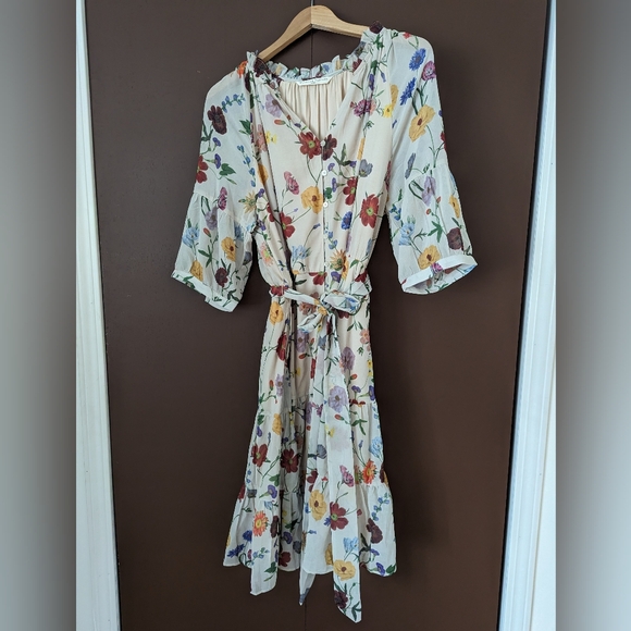 ESHAKTI - Wildflower floral midi dress with sleeves - Picture 4 of 4